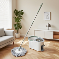 Serpillère rotative à 360 degrés avec seau, système d'essorage à pédale pour nettoyage intensif des sols