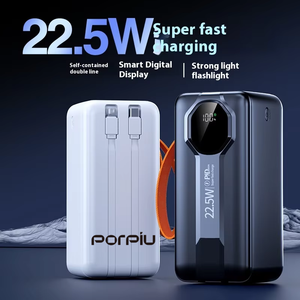 Porpiu แบตเตอรี่สำรองความจุสูง50000มิลลิแอมป์ต่อชั่วโมง, โคมไฟตั้งแคมป์กลางแจ้งสายพานตนเองกำลังไฟ22.5วัตต์ชาร์จเร็วมากแหล่งจ่ายไฟเคลื่อนที่สำหรับแอปเปิ้ล - Product Image 2