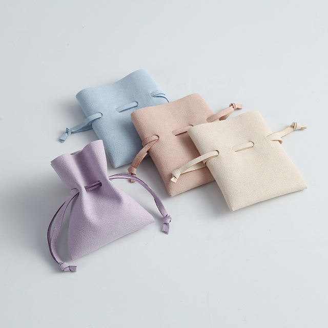 8x10cm High Quality Colorful Microfiber Suede Luxury Mini Jewelry Pouch Earrings Small Gift Bags