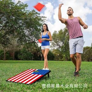 Portable Folding <b>Wooden</b> Cornhole Board American Flag Design Outdoor <b>Game</b> Set for Adults and Kids 24x48 Inch - Product Image 1