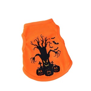 Gilet d'Halloween pour chiens et chats, style citrouille, gilet fin en polyester, costume pour petits animaux, vêtements de fête - Product Image 5