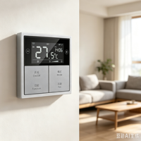 Panneau de commande de thermostat intelligent KNX 3-en-1 avec 6 interrupteurs en matériau PC IP20 - pour appartements, hôtels et salles de conférence