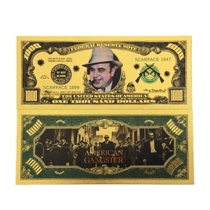 2026 5 types de billets de banque américains gangster en or 24 carats pour collection - Product Image 4