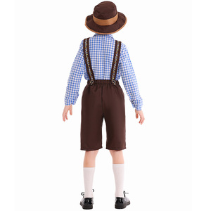 Ropa para el Festival <span class=keywords><strong>de</strong></span> <span class=keywords><strong>la</strong></span> Cerveza Alemana XJ - Traje <span class=keywords><strong>de</strong></span> Hombre <span class=keywords><strong>de</strong></span> <span class=keywords><strong>las</strong></span> <span class=keywords><strong>Montañas</strong></span> Alpinas - Ropa Étnica para Niño con Cinturón a Cuadros Azules - Product Image 5