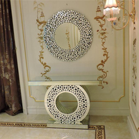 Guanding GD-JS0352 Nouvelle arrivée Table console moderne en miroir 3D avec ensemble de miroir mural Meubles de salon pour la décoration de la maison