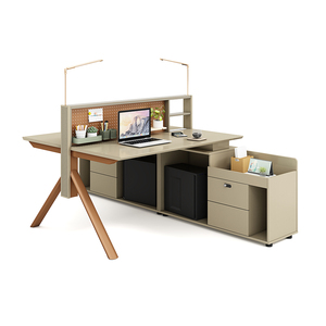 Postazione di Lavoro Modulare Moderna per 4 Persone con Schermi Privacy, Armadietti e Sedie Ergonomiche per Uffici <span class=keywords><strong>Open</strong></span> Space - Product Image 2