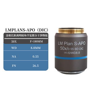 Metalografik Uzun Çalışma Mesafesi Yarım Apokromatik Karanlık Alan DIC Objektif Lensi Yansıma Önleyici Kaplama OEM Özelleştirilebilir - Product Image 5