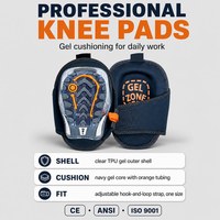 Genouillères en gel avec coque en gel transparente, design Chevron Grip, rembourrage doux en néoprène, protection des genoux pour le travail, utilisables par les hommes et les femmes