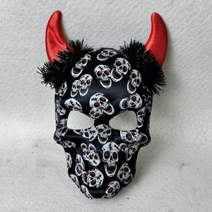 Masque de fête d'Halloween personnalisé mexicain pour adultes, motif fleur squelette en EVA 3D, masque fantôme - Product Image 3