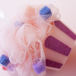 Ice Cream Mesh Pouf Bath Sponge Bath Shower Loofah Body Scrubber Ball - Product Image 5