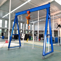 Mini grue portique d'atelier 4 roues Cadre de grue portique mobile simple et compact