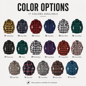 Chemise en flanelle brossée à carreaux pour <span class=keywords><strong>homme</strong></span>, manches longues, boutonnée, style workwear, avec deux poches poitrine, vente en gros - Product Image 2