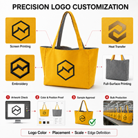 Tas Tote Kanvas Bolak-Balik Custom Dua Sisi dengan Alas Gusset Lebar, Tugas Berat, untuk Hadiah Retail, Promosi, Pesanan Grosir Pabrik