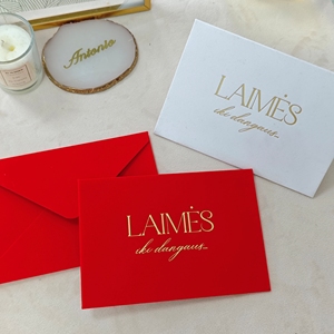 Enveloppes en velours faites à la main avec estampage à chaud doré, couleurs personnalisées, mini enveloppes luxueuses pour invitation de mariage - Product Image 3