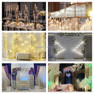 LEDA Fournitures de mariage, 5 têtes, chandelier en acrylique, centre de table, candélabre en acrylique, centres de table - Product Image 6