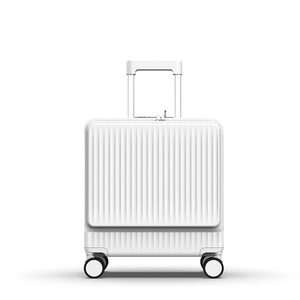 Valise à ouverture frontale pouvant être emportée en cabine, valise trolley de 18 pouces avec petites roues universelles, valise de voyage à fermeture éclair. - Product Image 6