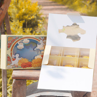 Boîte fenêtre de conception de festival de la lune personnalisée pour la pâtisserie, gâteau, biscuit, emballage en papier de qualité supérieure