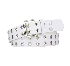 Ceintures en cuir pour femmes et jeunes filles, 2 broches, coloris blanc, noir, café, marron, largeur 3,8 cm x longueur 120 cm, modèles DFWB110 et DFWB120 - Product Image 4
