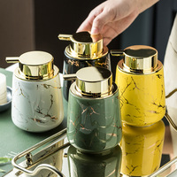 Distributeur de savon liquide en céramique moderne et luxueux, écologique, avec pompe pour salle de bain d'hôtel, savon pour les mains
