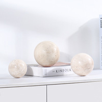 Beige travertin décor à la maison art design globe échantillon chambre hôtel villa maison meubles décor boule ronde marbre pierre boule