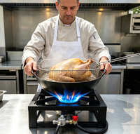 Brûleur à propane portable en fonte de 50 000 BTU pour extérieur, pour cuisson wok, cuisson de fruits de mer, friteuse à dinde, léger, manuel, robuste, haute performance