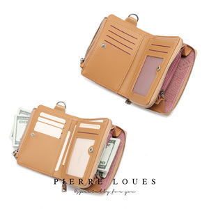 Pierre Loues Folding Coin <b>Purse</b> <b>Small</b> Wallet Multi-slot Compact Unisex Spring 2025 Crocodile Pattern Solid Color - Product Image 2