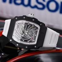 Nouvelle montre à quartz décontractée et sportive pour hommes, forme tonneau, bracelet en silicone, affichage à aiguilles, vente en gros, OEM/ODM