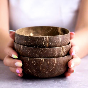 Tazón de Cáscara de Coco Natural Hecho a Mano, Ecológico, Ligero y Duradero para Smoothies, Açaí, Ensaladas, Vajilla de Cocina - Product Image 1