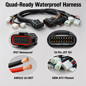 Faisceau de câblage ATV OEM personnalisé JST XH 18 broches AWG22 UL1007 étanche IP67 pour pièces de <span class=keywords><strong>quad</strong></span> <span class=keywords><strong>50cc</strong></span> 70cc 110cc 125cc - Product Image 2