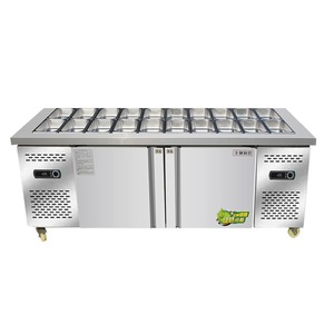 Mesa Refrigerada y Congelada Comercial de <span class=keywords><strong>1.5m</strong></span> para Guarniciones, Salsas y Ensaladas con Bandeja Ranurada para Exhibir Ingredientes - Product Image 4