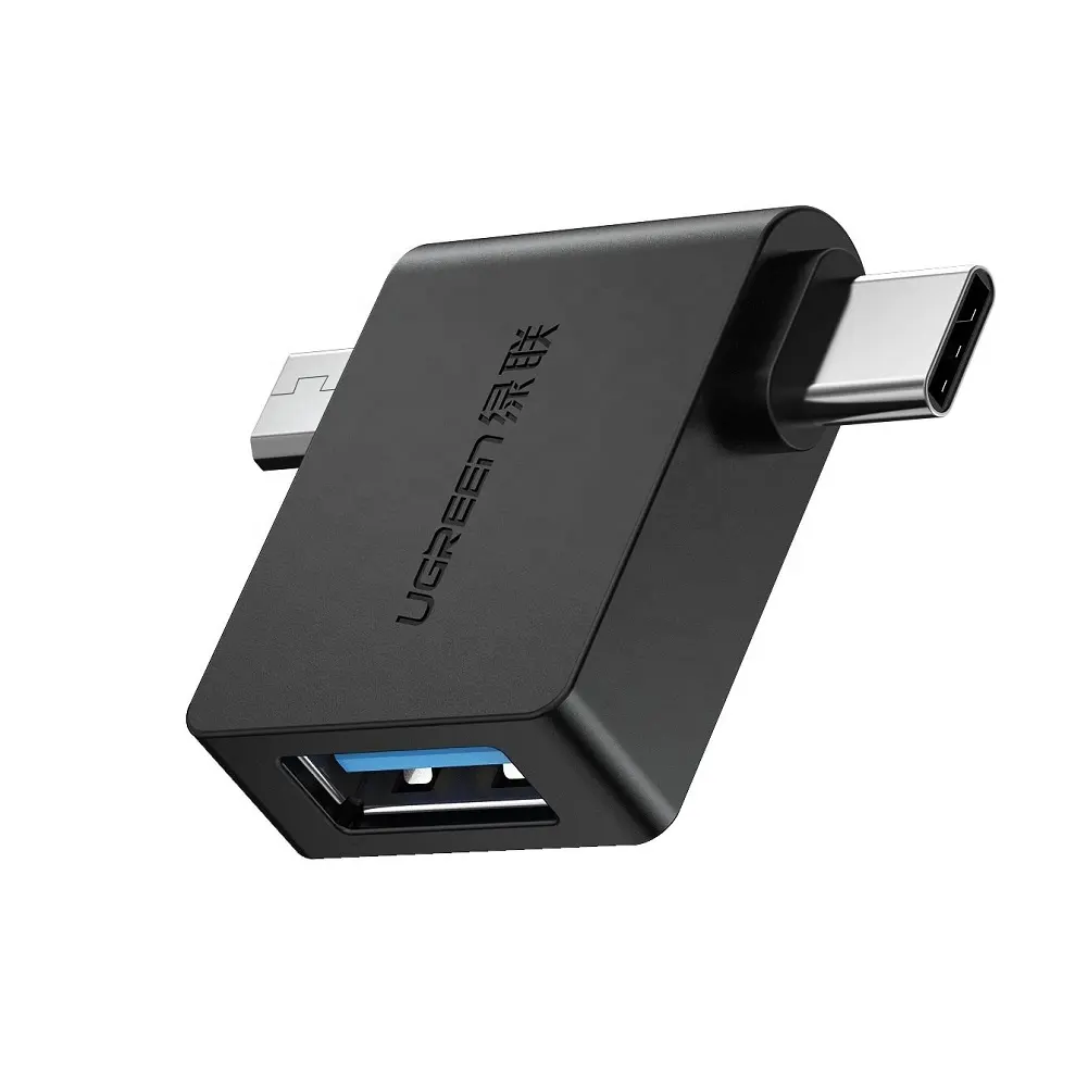 Портативный мини-адаптер Ugreen 2 в 1 с USB 3,0 на Type C Micro USB OTG адаптер для телефона ноутбука планшета