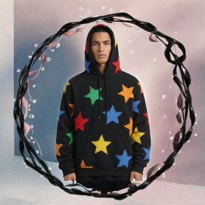 Sweat-shirt à capuche unisexe personnalisé pas cher avec logo brodé, pull-over uni en polyester/coton pour homme, coupe ample, écologique - Product Image 3