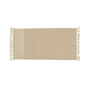 Custom Santorini <b>Beach</b> <b>Towel</b> 180x100cm <b>Turkish</b> Cotton Plain with Striped Jacquard Design Quick Dry Feature and Tassels - Product Image 1