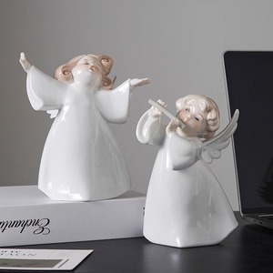 Ceramica bianca piccolo angelo che canta ornamenti di gruppo per le vacanze <span class=keywords><strong>decorazioni</strong></span> per la casa regali per natale e altri festival - Product Image 6