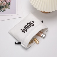Sacs à cordon en coton sergé de haute qualité de couleur blanche personnalisée écouteurs caméra montre intelligente pochette en coton pour téléphone portable