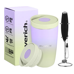 Fábrica de Tailandia Fabricante de Camboya Vaso de café de acero inoxidable de doble pared de 12oz Tapa de desbloqueo de un toque Logotipo personalizado Color - Product Image 1