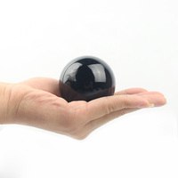 Boule de guérison en cristal naturel asiatique, sphère en verre obsidienne noire avec support, 40/50mm