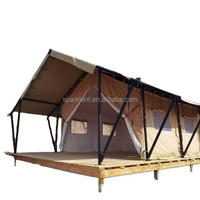 Tente de safari de glamping imperméable 4 saisons avec cadre en bois ou structure en acier pour hôtel