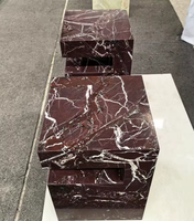 Table d'appoint en marbre Rosa Levanto de luxe, piédestal en marbre Viola, table basse élégante, meubles en marbre naturel pour la maison