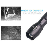 Lampe torche infrarouge en aluminium de qualité militaire pour l'extérieur, portable, zoom, chasse nocturne, lumière laser IR 850 nm