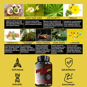 शीर्ष ग्रेड पुरुषों के स्वास्थ्य हर्बल सप्लीमेंट्स maca हॉर्नी बकरी खरपतवार एपिडियम निकालने कैप्सूल - Product Image 2