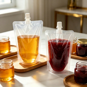 Sacs souples à bec verseur économiques en gros, 200 ml, 500 ml, épaisseur uniforme pour l'emballage de produits liquides commerciaux - Product Image 1