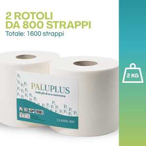 Rotoli di Carta Igienica Paluplus, 800 Fogli, Classica a 2 Veli, Assorbente in Pura Cellulosa - Product Image 3