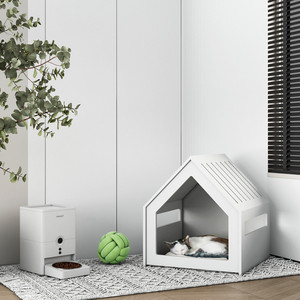 Custom White Solid Wood Pet House Indoor Pet Kennel Cage Crate Dog Bed Wooden Dogs Crate Furniture Cage For Dog