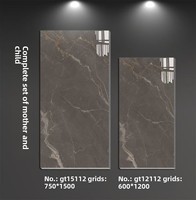 Carreaux de porcelaine effet marbre 600x1200mm, rapport 1:1, best-sellers, pour restaurants, chambres, intérieurs modernes, style européen simple.
