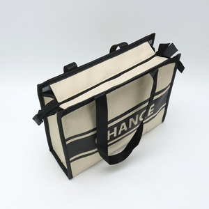 Bolsa de Playa de Lino Personalizada con <span class=keywords><strong>Iniciales</strong></span> y Logotipo, Elegante y Duradera, para Mujer, Bolsa Cruzada de Gran Capacidad con Cierre - Product Image 3
