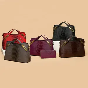 Preços de atacado Bolsas de mão com logotipo personalizado para mulheres, sacolas de mão luxuosas de couro PU para mulheres, conjunto de bolsas para mulheres e designers famosos da moda