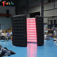 Cabine photo gonflable noire personnalisée à 360 degrés avec éclairage LED et souffleur interne, modèle de tente pour fêtes d'anniversaire
