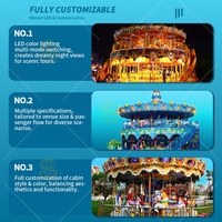Manège de luxe intérieur/extérieur en forme de cheval avec structure en fibre de verre et métal, éclairage LED pour centres commerciaux et parcs d'attractions