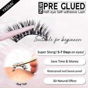 Pestañas Postizas YASNAI Lash Beauty 3D Half Lash Wing, Resistentes al Agua, Duración de 3-5 Días, Pelo Sintético Coreano, Pre-Encoladas, Hechas a Mano - Product Image 2